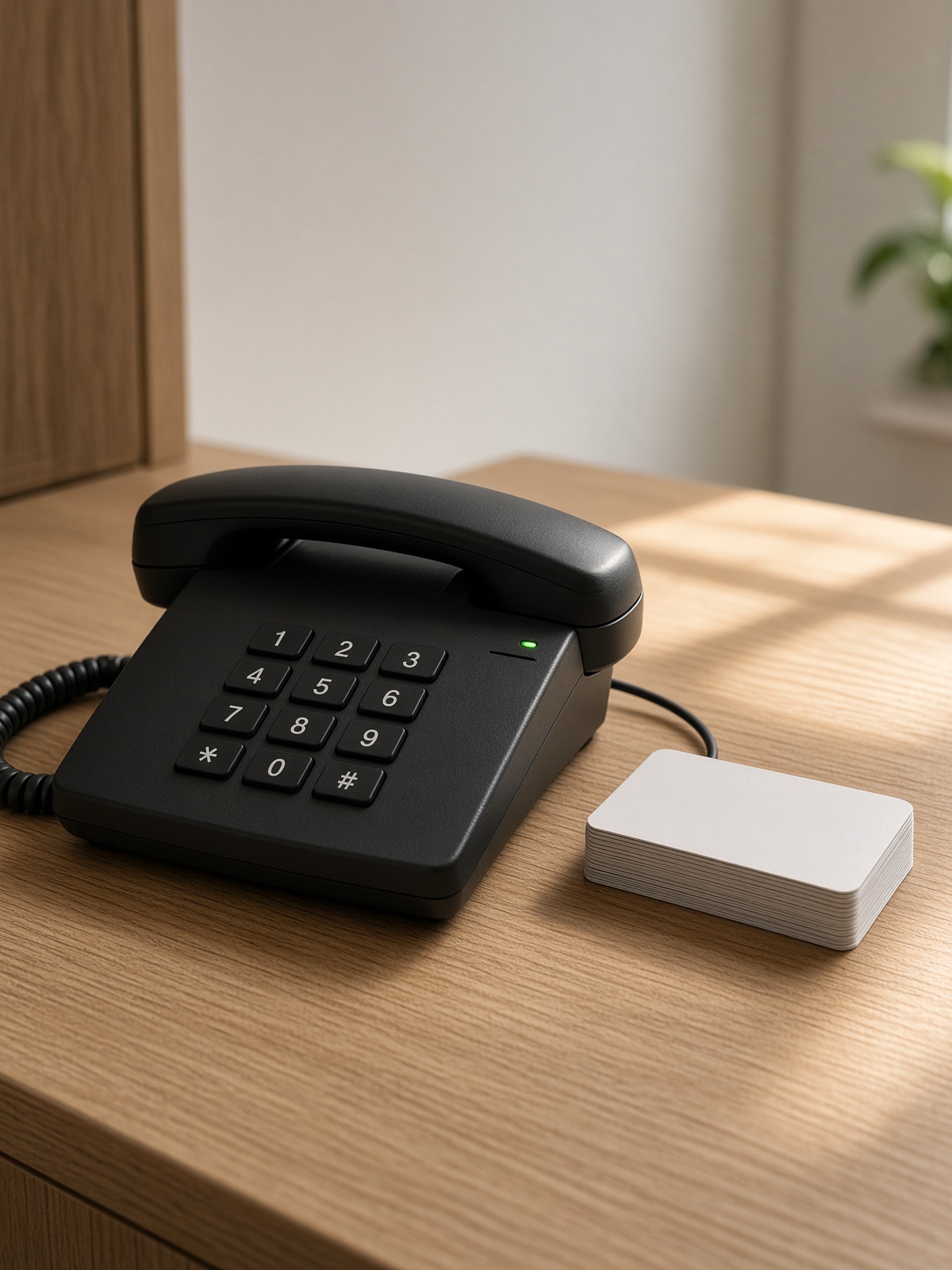 A practice telephone on the reception desk